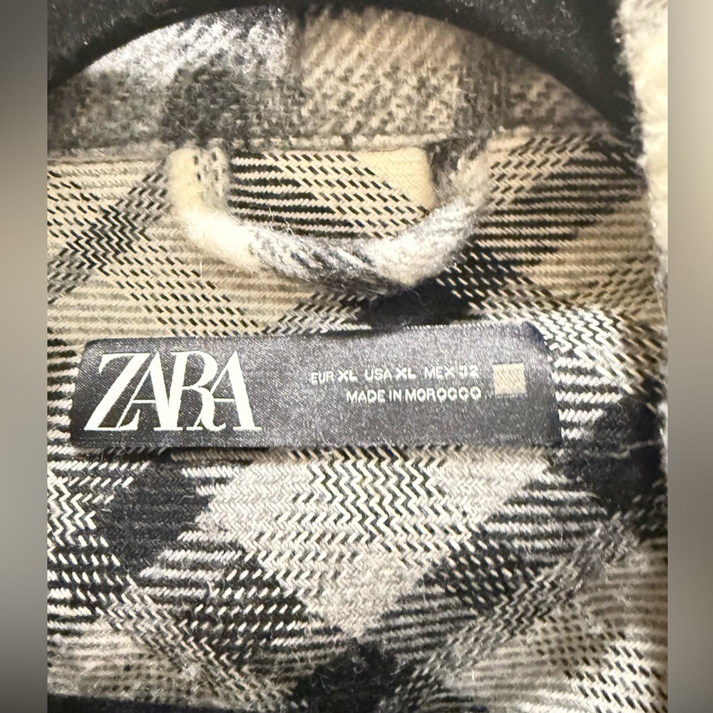 Zara Plaid Button Down Oversized Heavyweight Wool… - image 5